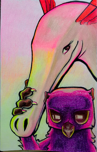 Traditional - Colored pencils & India Ink.