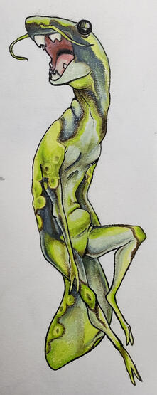 Traditional - India Ink and Colored Pencils.